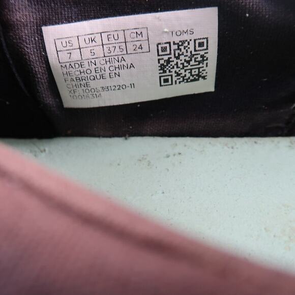 Toms Shoes Womens 7 Slip On Sneakers Platfrom Alpargatas Canvas Casual Trainers - Picture 12 of 12